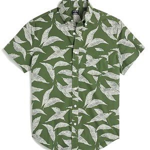 J crew leaf print short sleeve button down